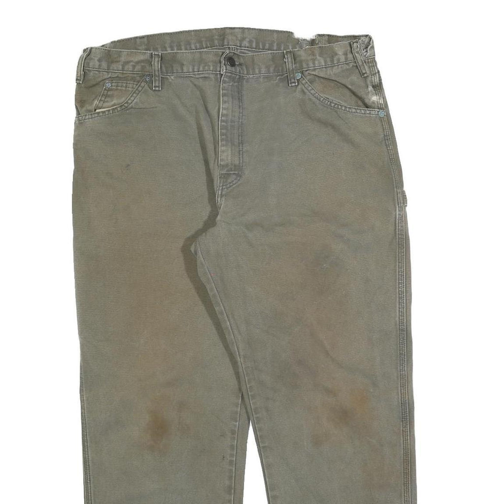 DICKIES Mens Jeans Beige Regular Straight Denim Good Condition W38 L30 Workwear