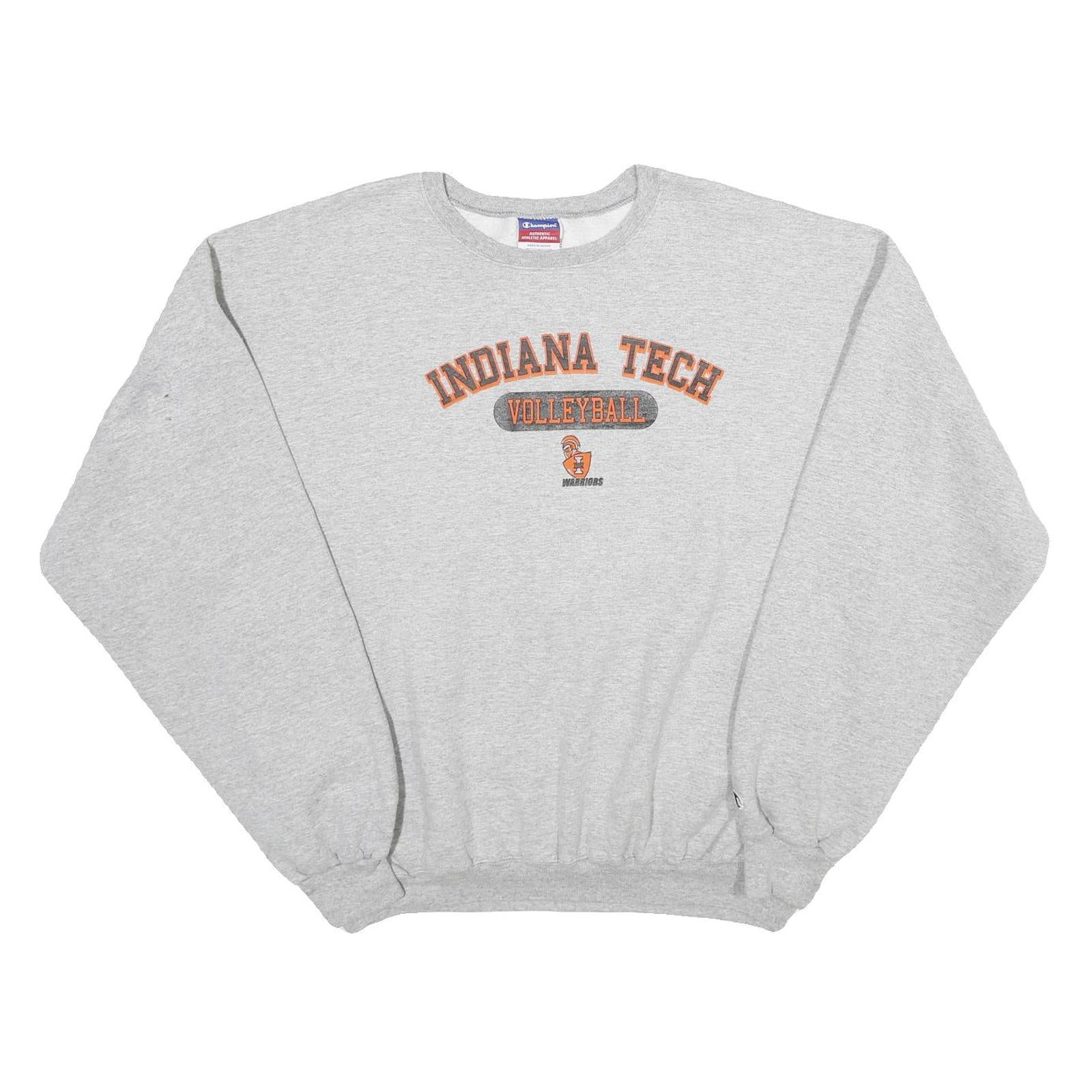 CHAMPION Mens Grey Indiana Tech Volleyball Crew Neck XL Sweater Casual Pullover