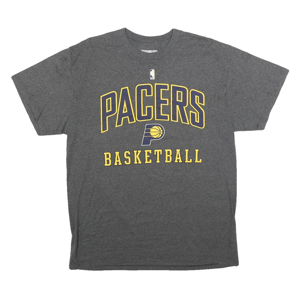 NBA Mens Grey Pacers George 24 Basketball Graphic T-Shirt L Short Sleeve Crew