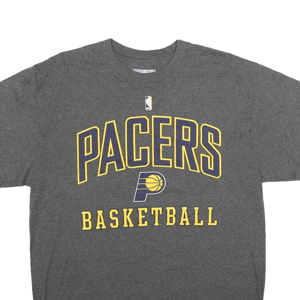 NBA Mens Grey Pacers George 24 Basketball Graphic T-Shirt L Short Sleeve Crew