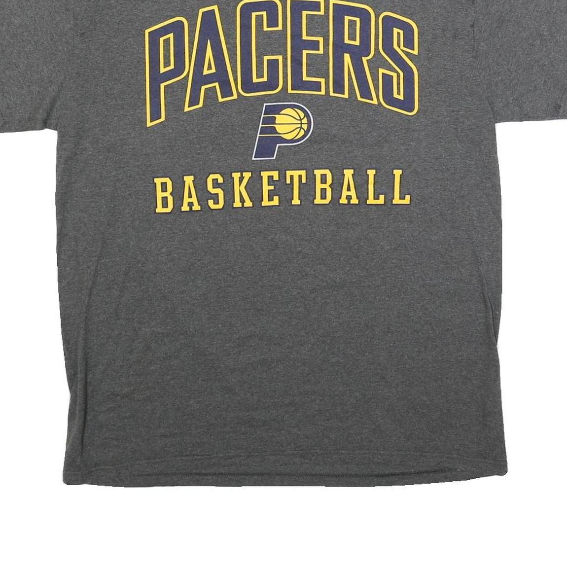NBA Mens Grey Pacers George 24 Basketball Graphic T-Shirt L Short Sleeve Crew
