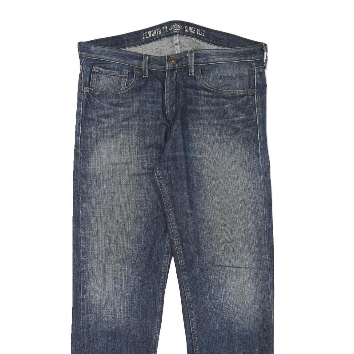 DICKIES Mens Jeans Blue Regular Straight Denim Medium W35 L30 Workwear