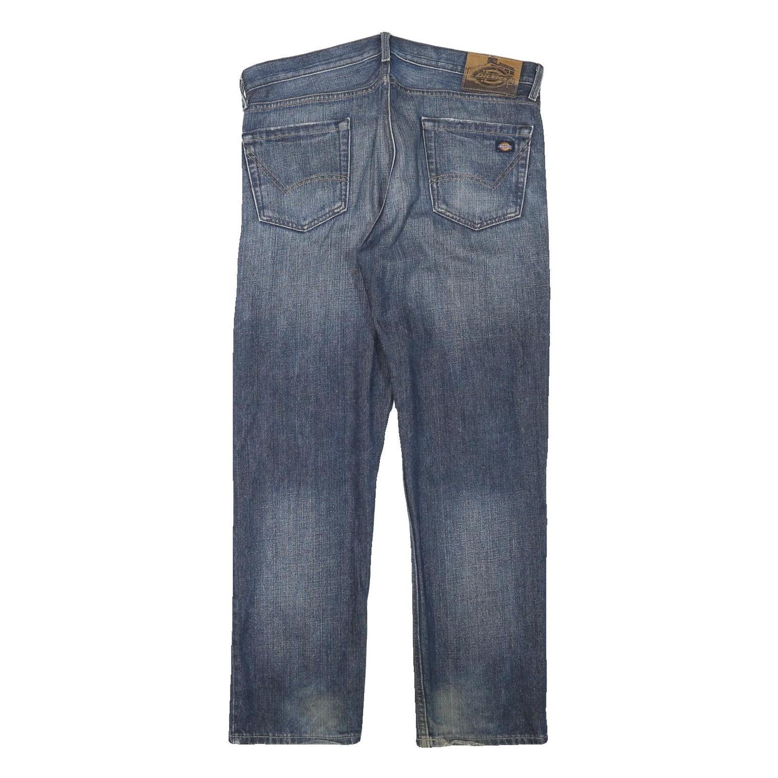 DICKIES Mens Jeans Blue Regular Straight Denim Medium W35 L30 Workwear