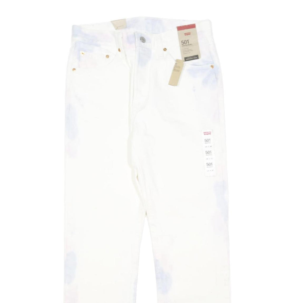 LEVI'S 501 Womens Jeans White Regular Straight Denim New With Tags W28 L40