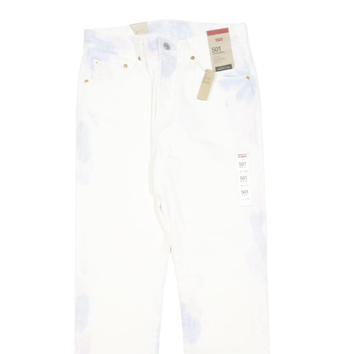 LEVI'S 501 Womens Jeans White Regular Straight Denim New With Tags W28 L40