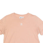 ADIDAS Cropped Womens T-Shirt Pink UK 14