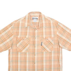 COLUMBIA Mens Beige & Cream Plaid Casual Shirt M Cotton Blend Button Pocket