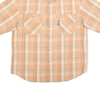COLUMBIA Mens Beige & Cream Plaid Casual Shirt M Cotton Blend Button Pocket