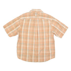 COLUMBIA Mens Beige & Cream Plaid Casual Shirt M Cotton Blend Button Pocket