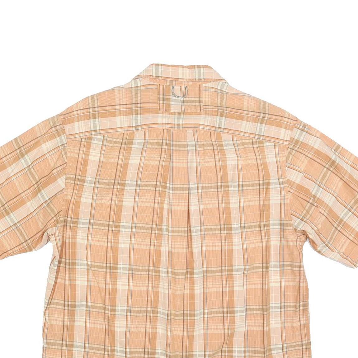 COLUMBIA Mens Beige & Cream Plaid Casual Shirt M Cotton Blend Button Pocket