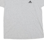 ADIDAS Womens Grey Graphic T-Shirt M Short Sleeve V-Neck Casual Cotton Blend