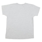 ADIDAS Womens Grey Graphic T-Shirt M Short Sleeve V-Neck Casual Cotton Blend