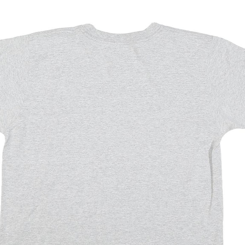 ADIDAS Womens Grey Graphic T-Shirt M Short Sleeve V-Neck Casual Cotton Blend