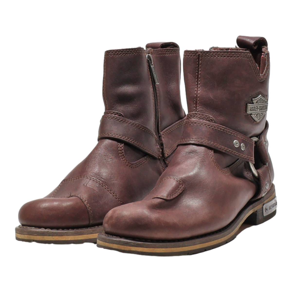 HARLEY DAVIDSON Ankle Boots Brown Leather Mens UK 7
