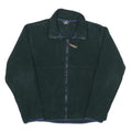 LL BEAN Womens Green Zip Jacket M Polyester Fleece Plain Outdoor Warm Layer