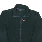 LL BEAN Womens Green Zip Jacket M Polyester Fleece Plain Outdoor Warm Layer