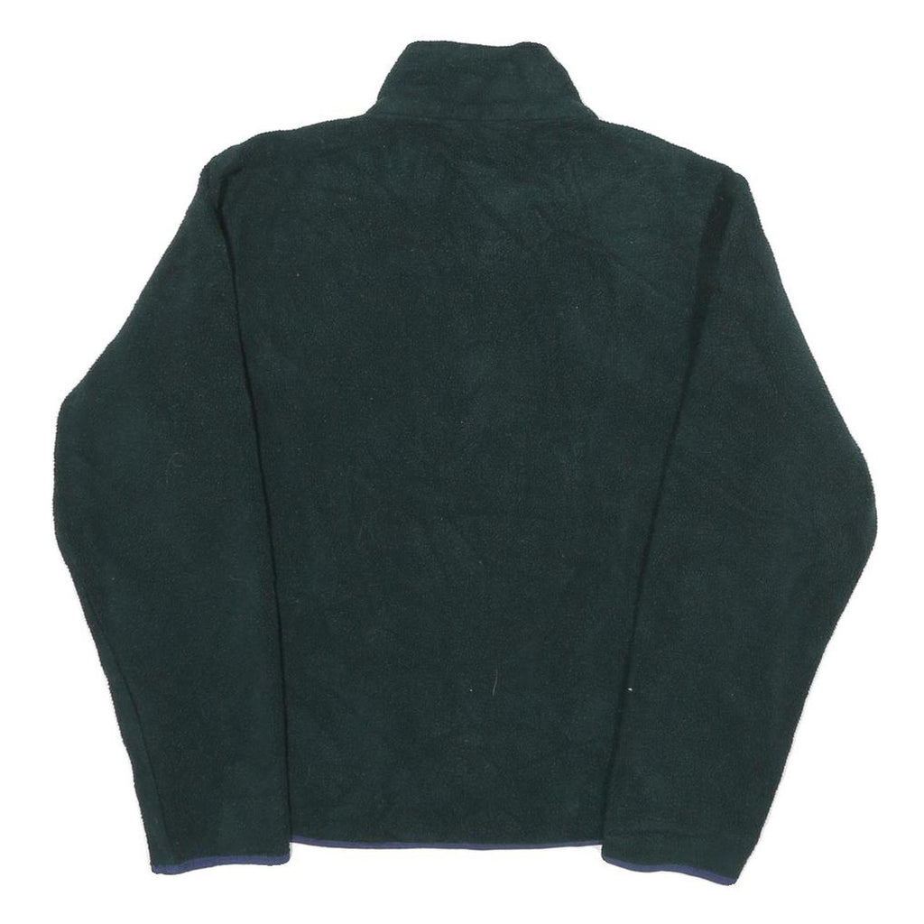 LL BEAN Womens Green Zip Jacket M Polyester Fleece Plain Outdoor Warm Layer