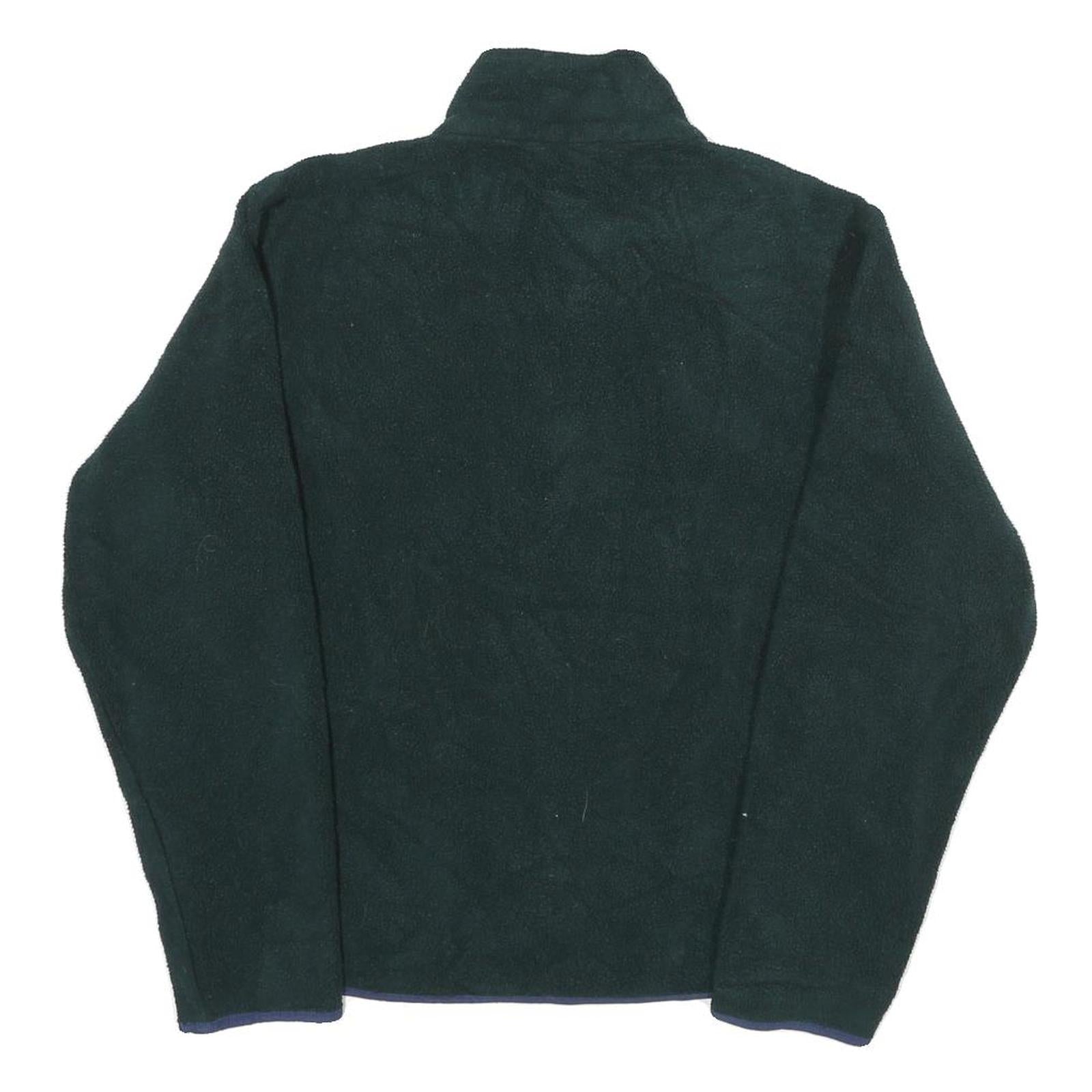 LL BEAN Womens Green Zip Jacket M Polyester Fleece Plain Outdoor Warm Layer