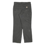CARHARTT Mens Cotton Blend Black Regular Straight Trousers W36 L29 Workwear Zip