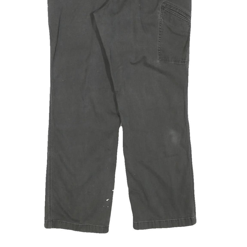 CARHARTT Mens Cotton Blend Black Regular Straight Trousers W36 L29 Workwear Zip