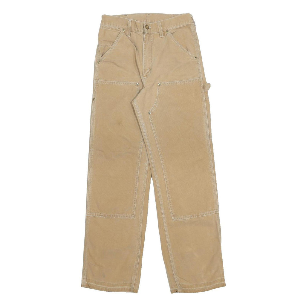 CARHARTT Womens Cotton Beige Relaxed Straight Trousers W27 L29 Workwear Utility