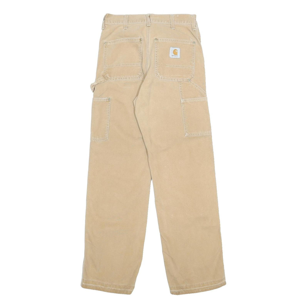 CARHARTT Womens Cotton Beige Relaxed Straight Trousers W27 L29 Workwear Utility