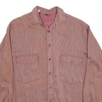 CABBY Mens Red & Blue Striped Shirt M Cotton Blend Casual Workwear Long Sleeve