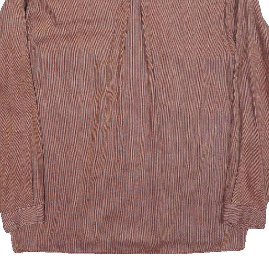 CABBY Mens Red & Blue Striped Shirt M Cotton Blend Casual Workwear Long Sleeve