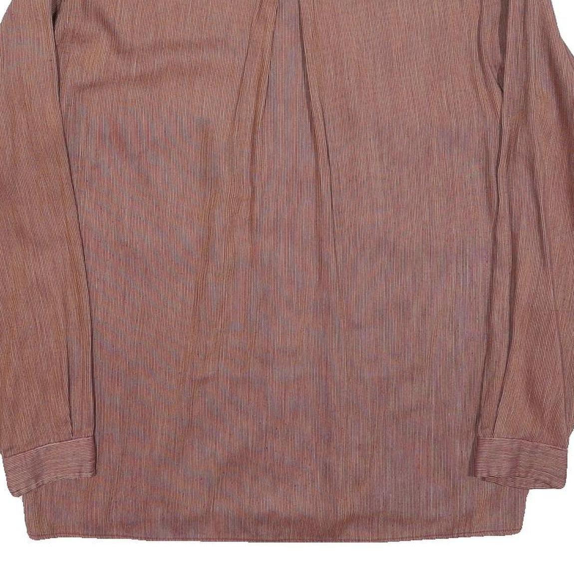 CABBY Mens Red & Blue Striped Shirt M Cotton Blend Casual Workwear Long Sleeve