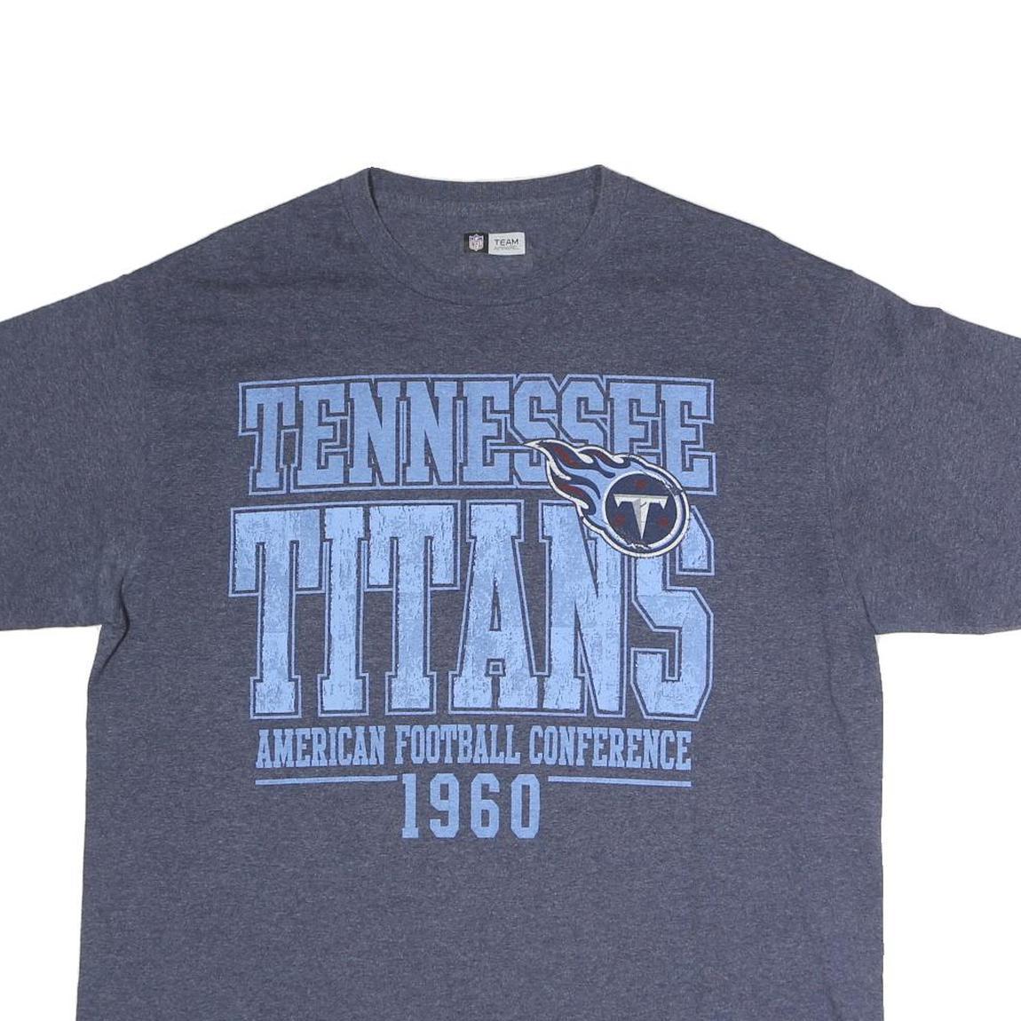 NFL Mens Blue Tennessee Titans Graphic T-Shirt L Short Sleeve Crew Neck American