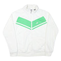NIKE Mens White & Green Track Jacket XL Polyester Blend Zip Sportswear