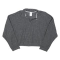 NIKE Womens Grey Plain Pullover Jumper Crew Neck Cotton Blend L