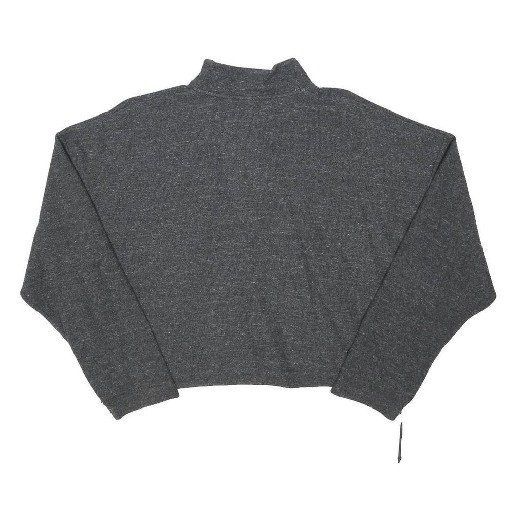 NIKE Womens Grey Plain Pullover Jumper Crew Neck Cotton Blend L