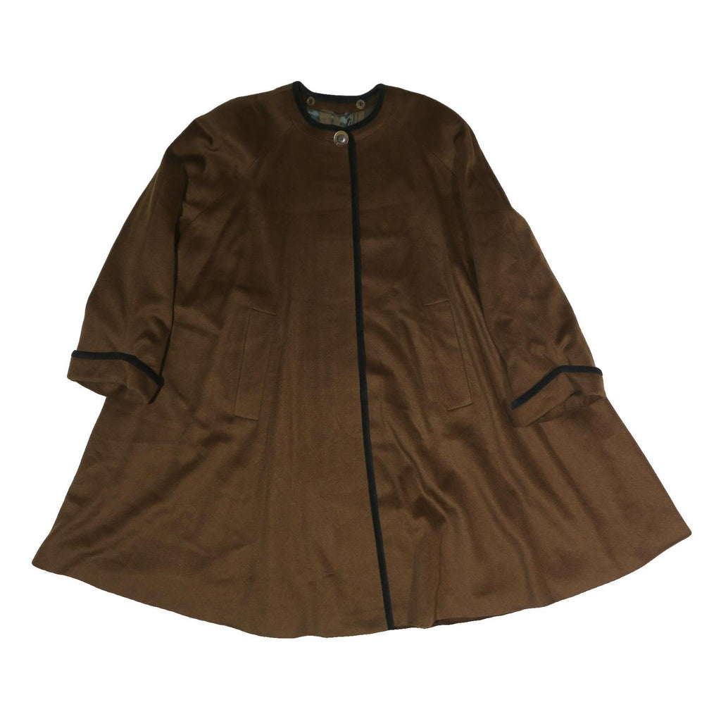 YELL Womens Brown Button Cotton Jacket L Classic Plain Stylish Outerwear