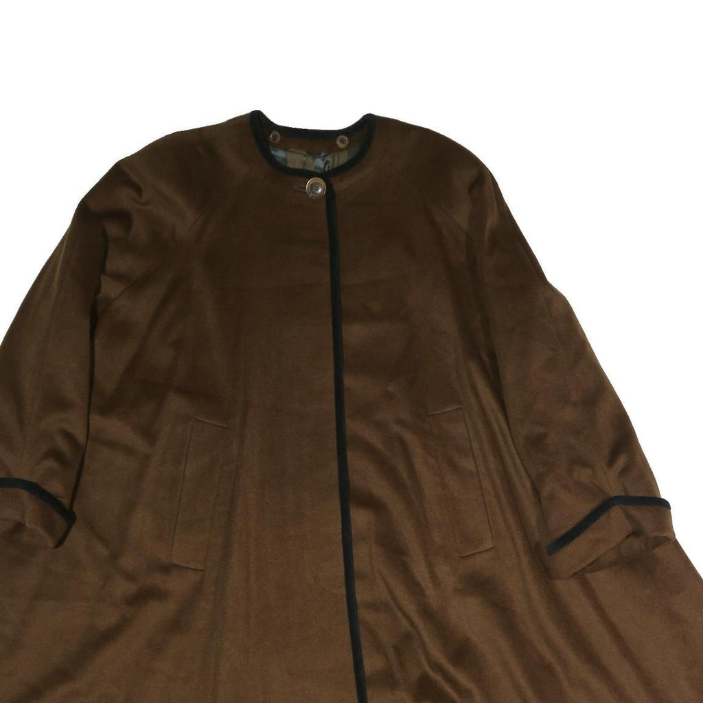 YELL Womens Brown Button Cotton Jacket L Classic Plain Stylish Outerwear