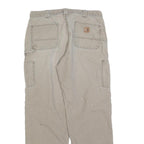 CARHARTT Mens Regular Fit Beige Cotton Blend Zip Trousers W36 L31 Workwear
