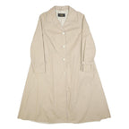 CROYDOR Womens Beige Cotton Button Jacket S Classic Plain Long Sleeve
