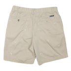 CHAPS Mens Shorts Beige Casual Embroidered Birds L W32 Cotton Blend