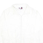 US BASIC Mens White Zip Up Nylon Jacket M Plain Lightweight Windbreaker