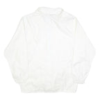 US BASIC Mens White Zip Up Nylon Jacket M Plain Lightweight Windbreaker