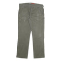 DICKIES Mens Cotton Blend Green Regular Straight Trousers W38 L34 Workwear Zip