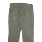 DICKIES Mens Cotton Blend Green Regular Straight Trousers W38 L34 Workwear Zip