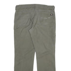 DICKIES Mens Cotton Blend Green Regular Straight Trousers W38 L34 Workwear Zip