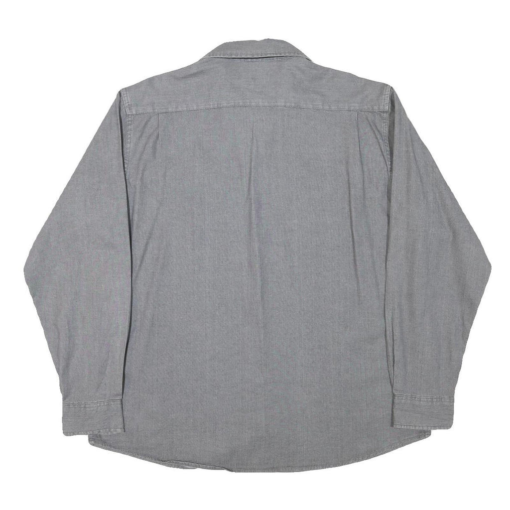 WRANGLER Mens Grey Cotton Blend Shirt XL Button Pockets Casual Classic