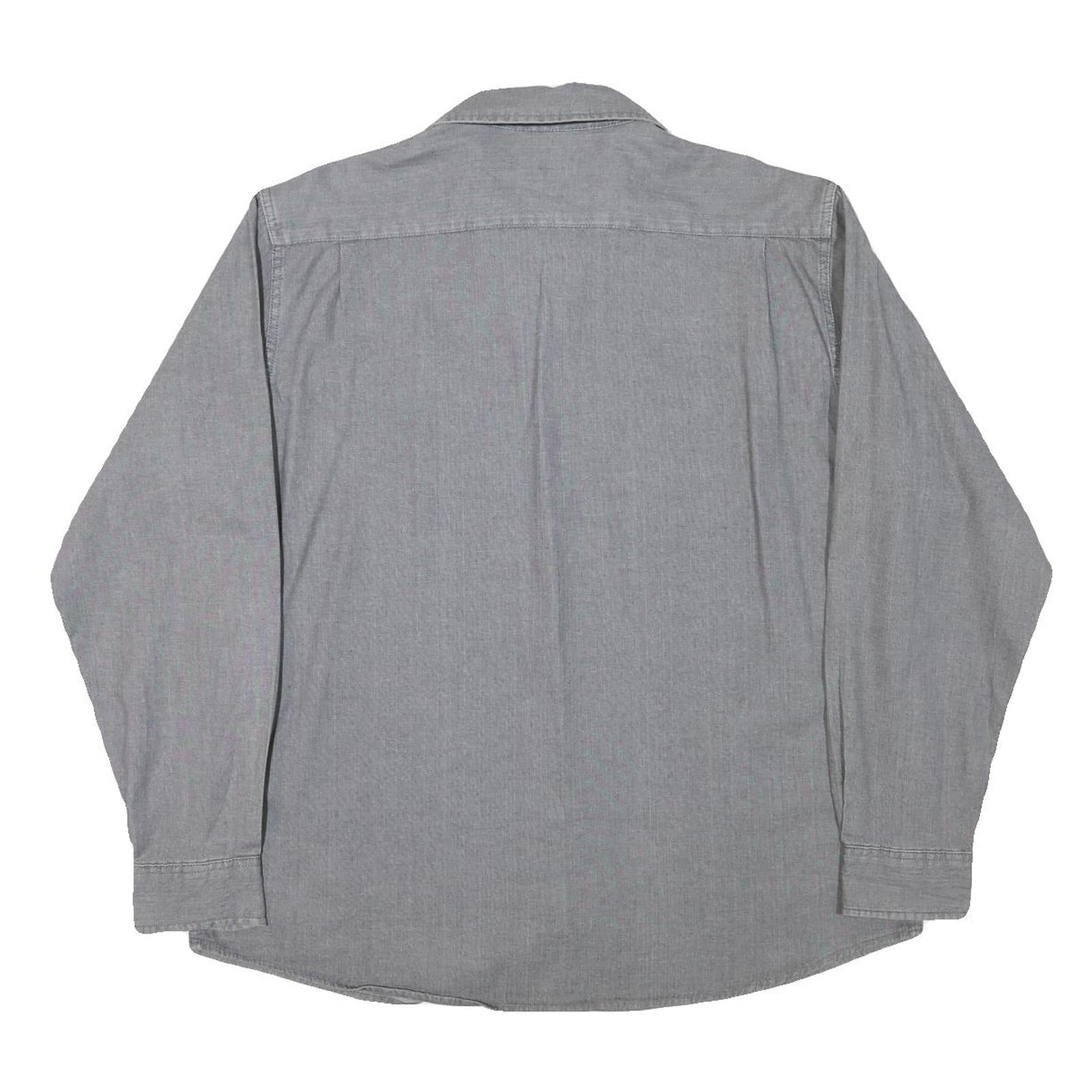 WRANGLER Mens Grey Cotton Blend Shirt XL Button Pockets Casual Classic