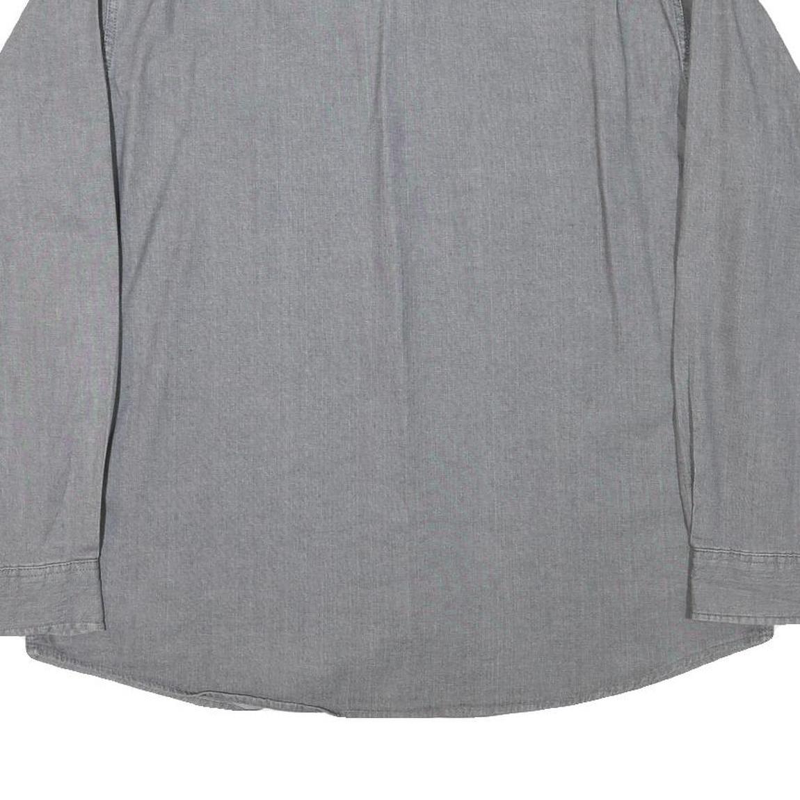 WRANGLER Mens Grey Cotton Blend Shirt XL Button Pockets Casual Classic