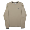 NIKE Mens Beige Sweatshirt Crew Neck S Lightweight Casual Pullover