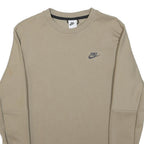 NIKE Mens Beige Sweatshirt Crew Neck S Lightweight Casual Pullover