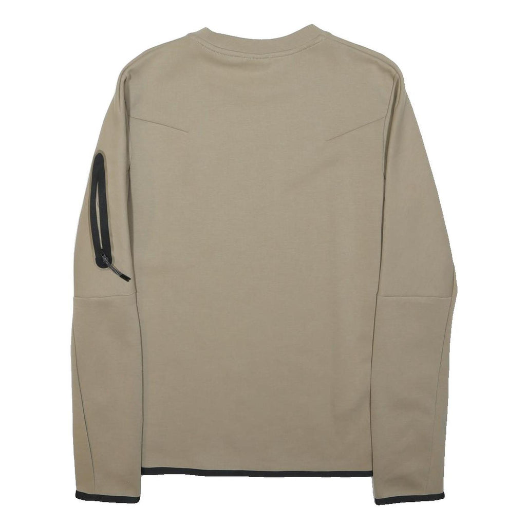 NIKE Mens Beige Sweatshirt Crew Neck S Lightweight Casual Pullover