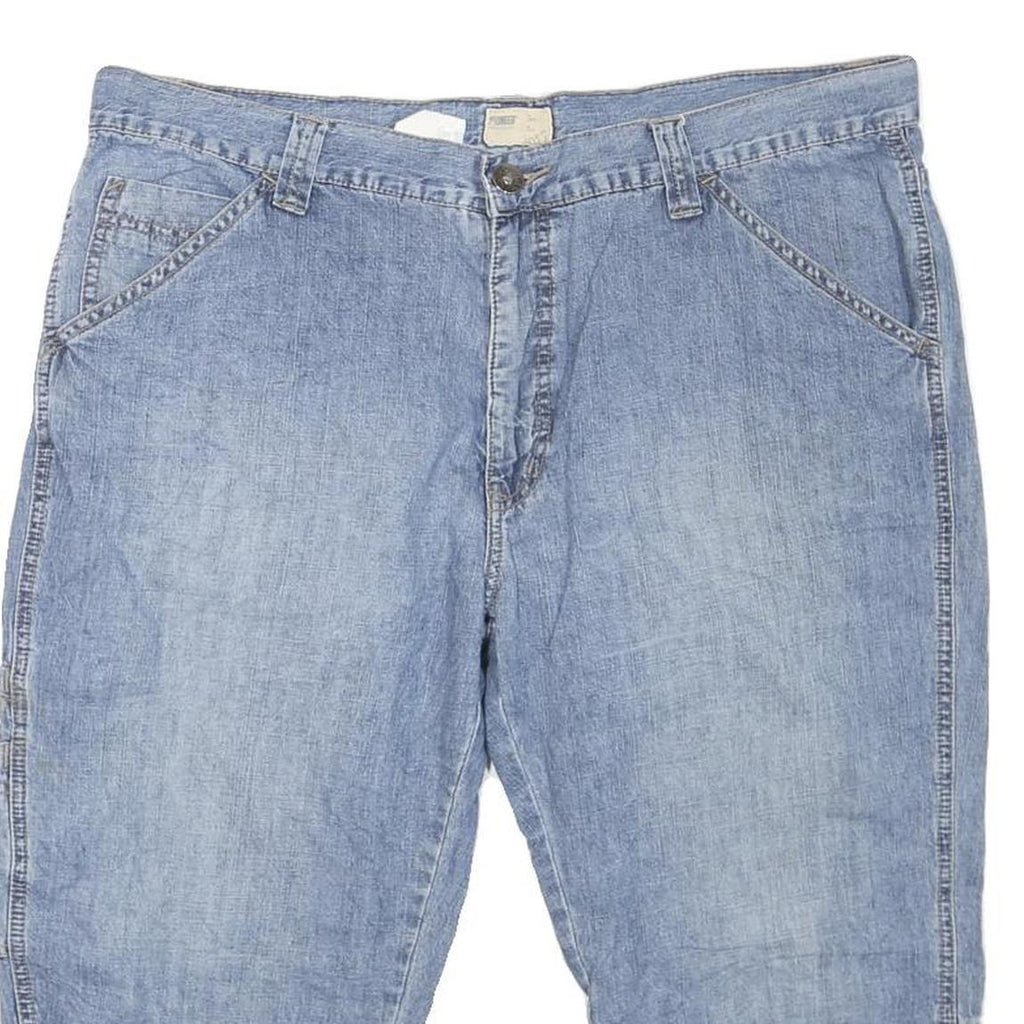 Mens Blue Casual Cotton Blend Shorts XL W42 Relaxed Fit Light Denim Style